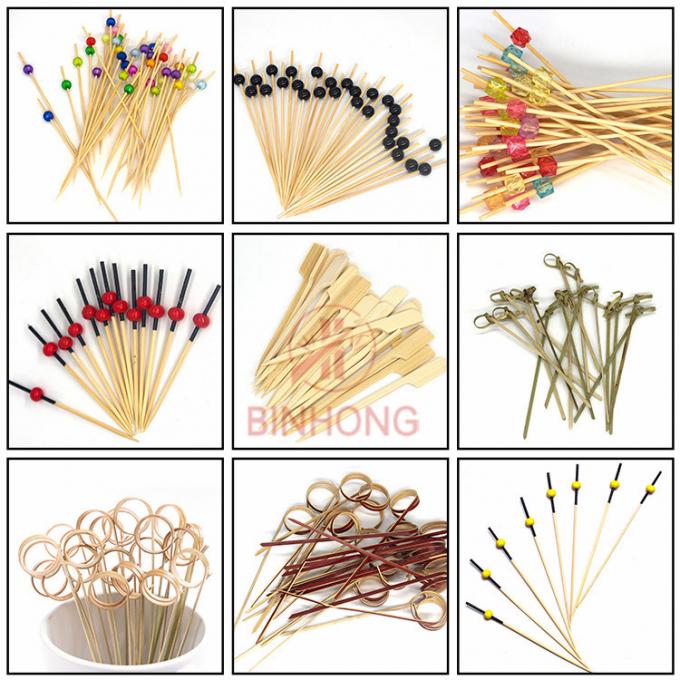Disposable Bamboo Plain Color 6CM Cocktail Bamboo Sticks