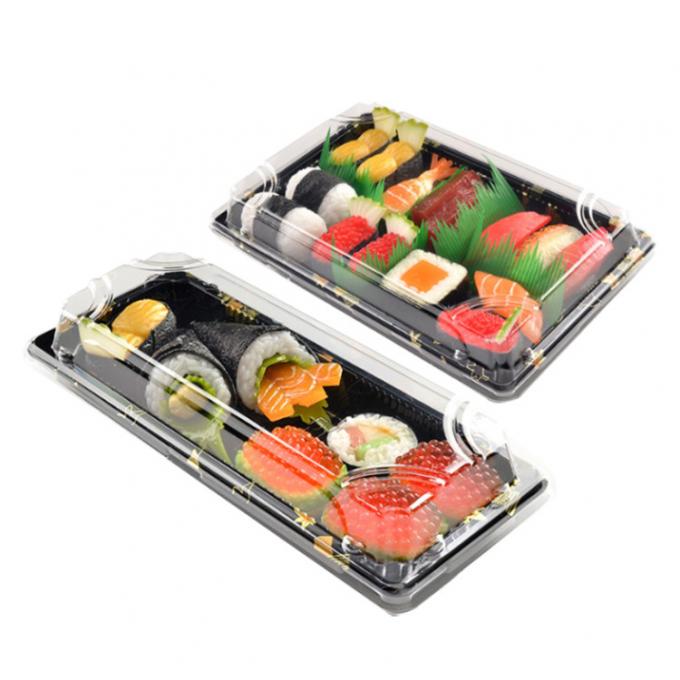 Recyclable Plastic Sushi Takeaway Containers With Clear Lid