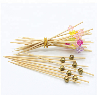 Custom Logo Art Natural Craft Fruit Bamboo Stick Skewers
