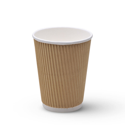 Corrugated Paper Take Away Hot Drink Cup Disposable For Coffee Tea Beverage