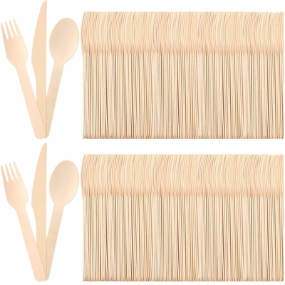 Natural Biodegradable Bulk Birch Wood Spoon / Forks / Knives Disposable
