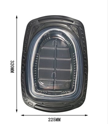 Disposable Plastic Takeaway Packaging Sushi Container Round Party Tray