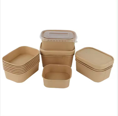 HIgh quality custom disposable eco friendly brown paper food packing container