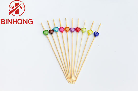 Disposable Colorful Flower 12CM Beaded Toothpicks