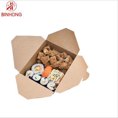 Packaging Single Wall 0.3kg Disposable Paper Lunch Boxes