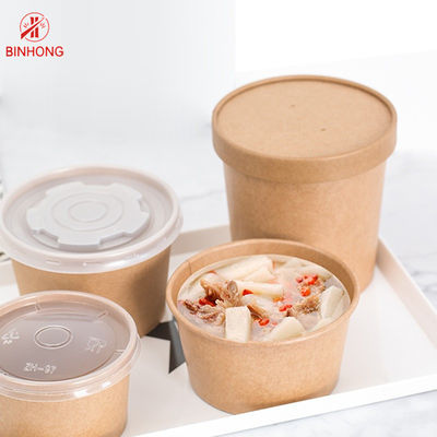 Single Wall Kraft Paper Take Away Box Disposable 750ml