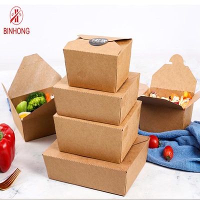 Biodegradable Printed Paper Take Away Box Disposable 55oz