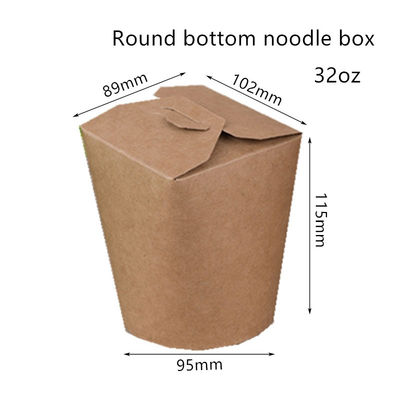 16oz 26oz 32oz Disposable Noodle Box With Round Bottom