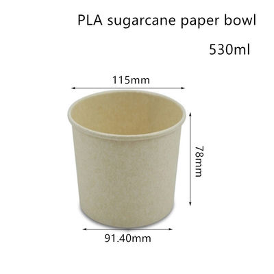 Compostable PLA Sugarcane Paper Soup Bowl Takeaway Container