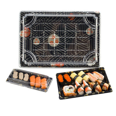 Recyclable Plastic Sushi Takeaway Containers With Clear Lid