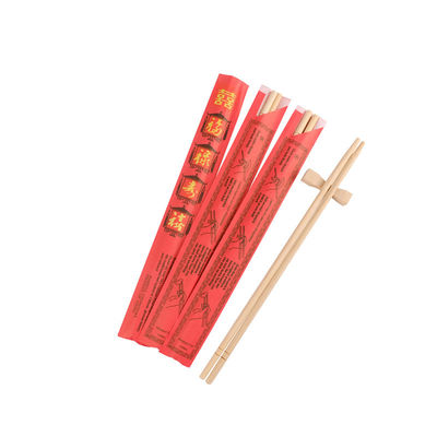 100% Natural Round Bamboo Disposable Chopsticks With Semi Paper Sleeve