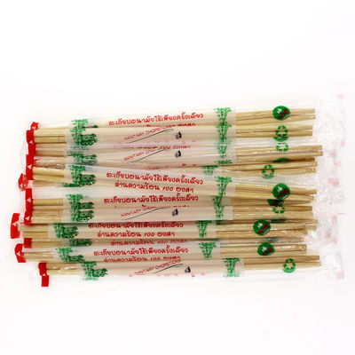 OPP Wrapped Disposable Natural Round Bamboo Chopsticks