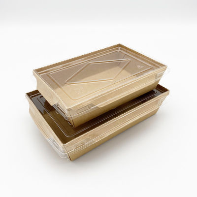 Disposable Rectangle Kraft Paper Food Container Lunch Box with Lid