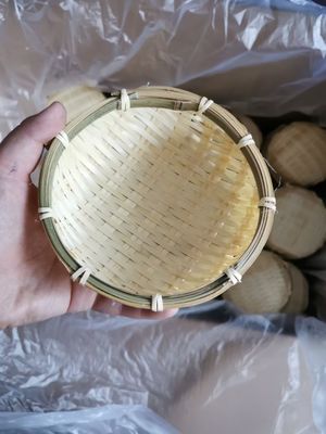 OPP Wrapped Bamboo Fruit Basket Gift Crafts Natural Bamboo Basket 17cm 19cm 23cm