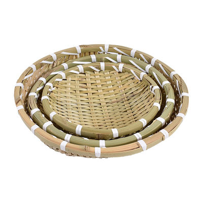 Food Pick Natural Bamboo Basket Weaving Sieves Eco Friendly