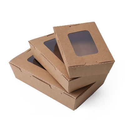 Customized 4 Compartments Take Away Paper Bento Box Leak Proof