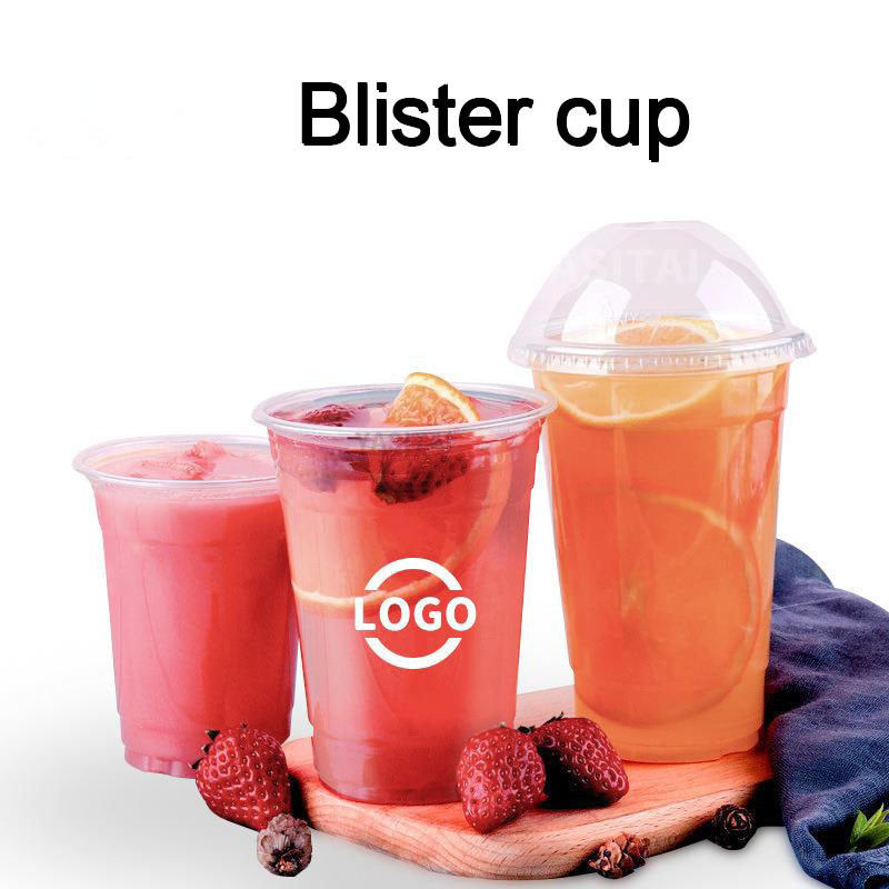 Top Diameter Blister Bubble Cup Lids Disposable Plastic Cup For Fruit Drinking