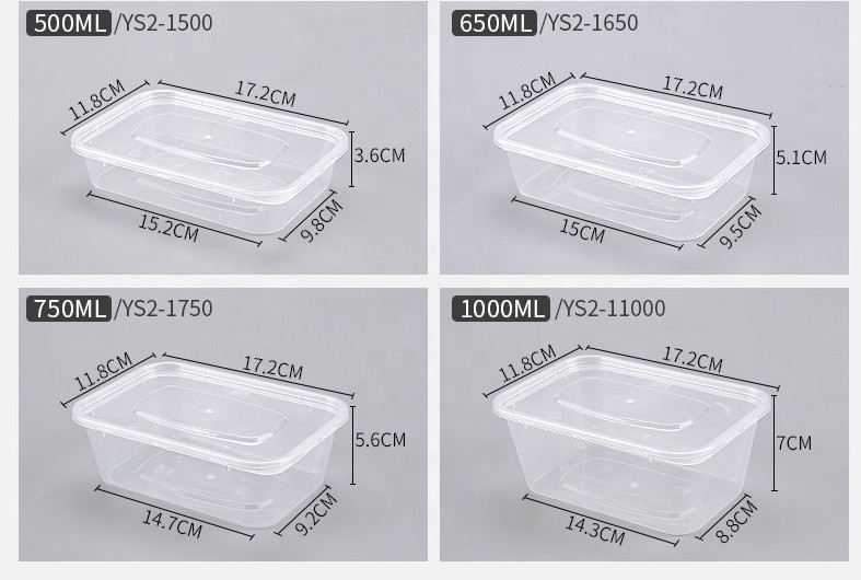Stackable BPA Free Food Container Disposable Plastic Microwavable With Lid