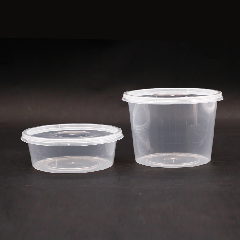 Custom Logo Disposable PP Plastic Storage Box Clear Soup Cup With Lid