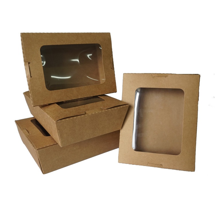 Fast Food Paper Container Take Away Waterproof And Grease Proof Kraft Package Box