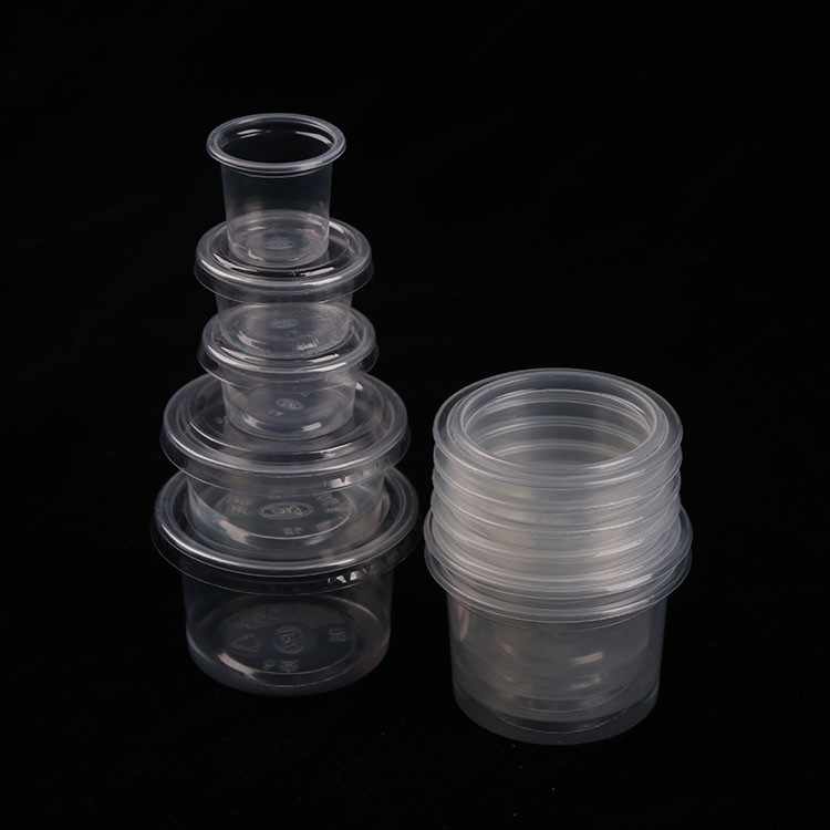 Transparent Plastic Seasoning Cup Sealed High Microwave Donkey Material Disposable