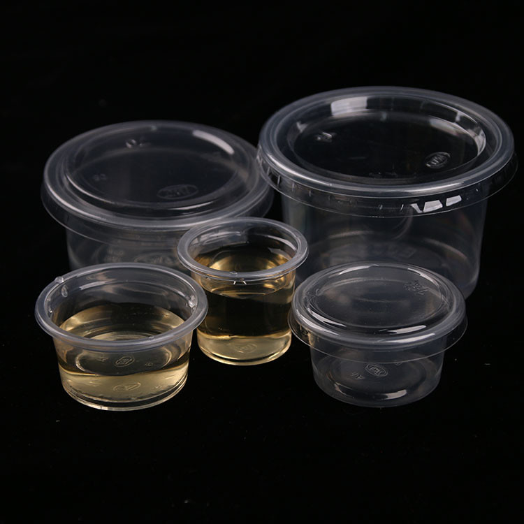 Transparent Plastic Seasoning Cup Sealed High Microwave Donkey Material Disposable