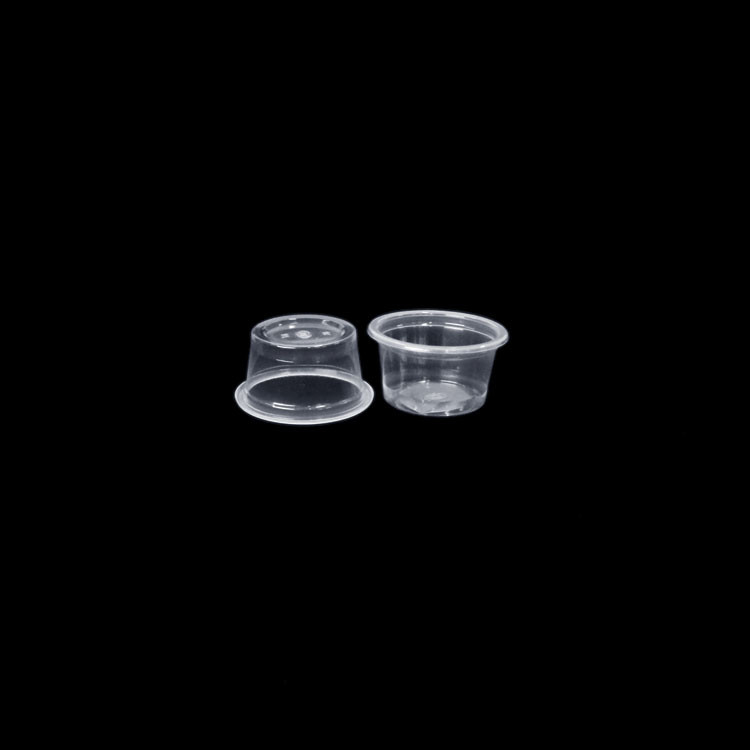 Plastic Clear Sauce Cup OEM ODM Disposable Black Leak Resistant for Chutney Souffle