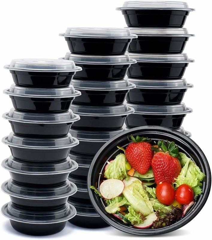 Plastic Meal Prep 3 Compartment Clamshell Hinged Food Take Out Container Disposable