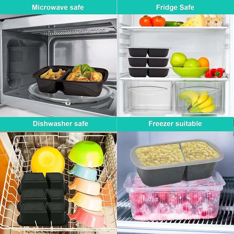 Microwavable Take Out Pp Disposable Plastic Food Containers With Lid