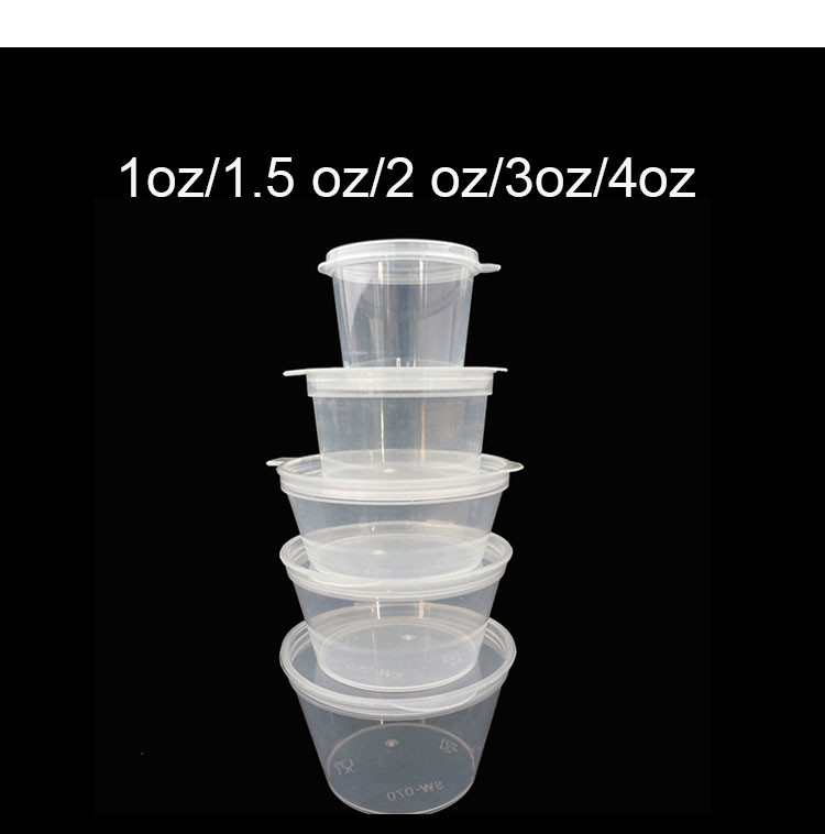 1.5Oz PP Plastic Flavoring Container Takeaway Disposable Conjoined Sauce Cup With Lid