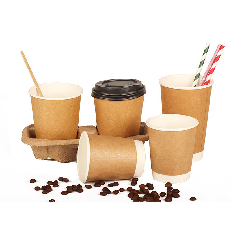 Custom Printed Single Wall Disposable Paper Coffee Cups 4oz 8oz 12oz