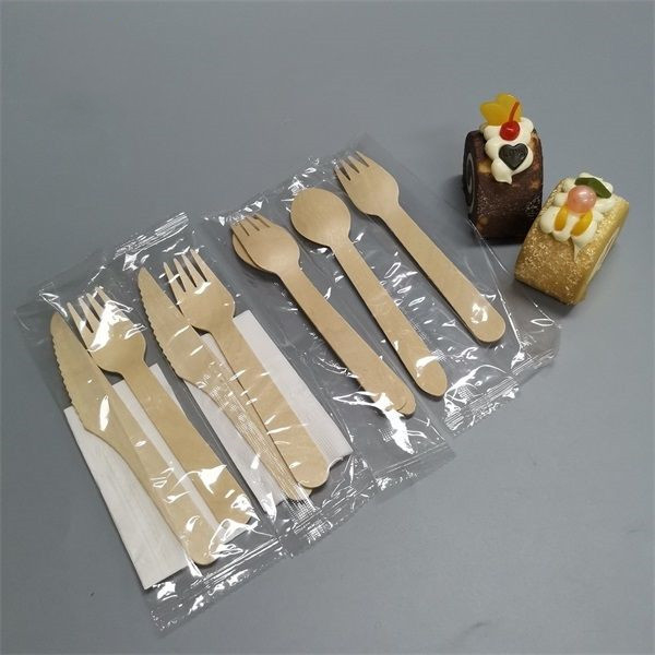 Food Grade Safe Custom Wooden Cutlery Sets Disposable