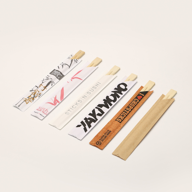 Paper Pack Natural Bamboo Disposable Twin Chopstick For Households