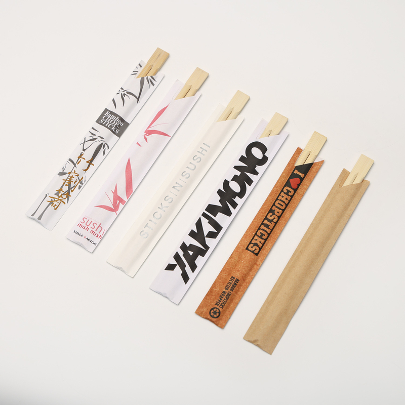 Paper Pack Natural Bamboo Disposable Twin Chopstick For Households