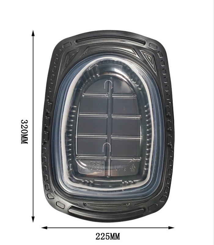Disposable Plastic Takeaway Packaging Sushi Container Round Party Tray