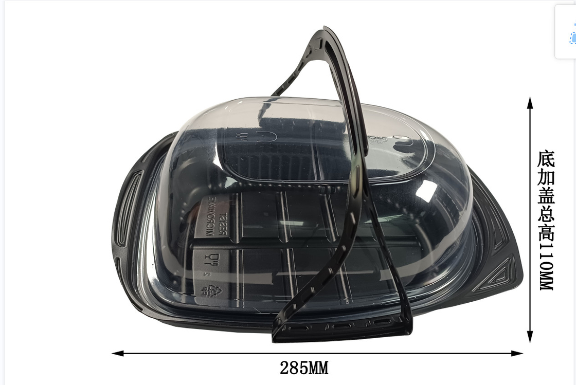 Disposable Plastic Takeaway Packaging Sushi Container Round Party Tray