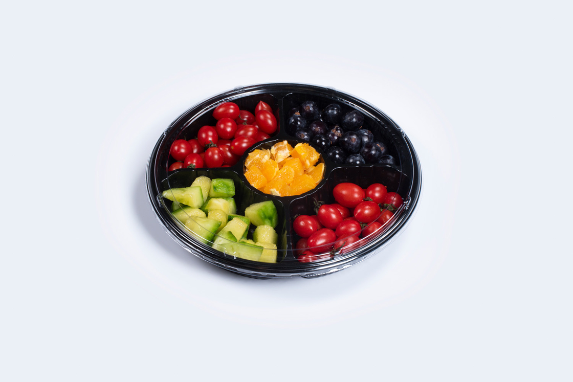 FDA/EU Round / Rectangle / Boat Shape Plastic Food Packaging Sushi Box With Anti Fog Lid