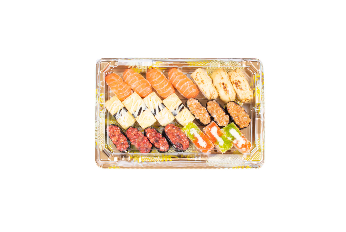 Sushi Trays With Lids For Takeout And Desserts Disposable Pet With Cover Pastry Box