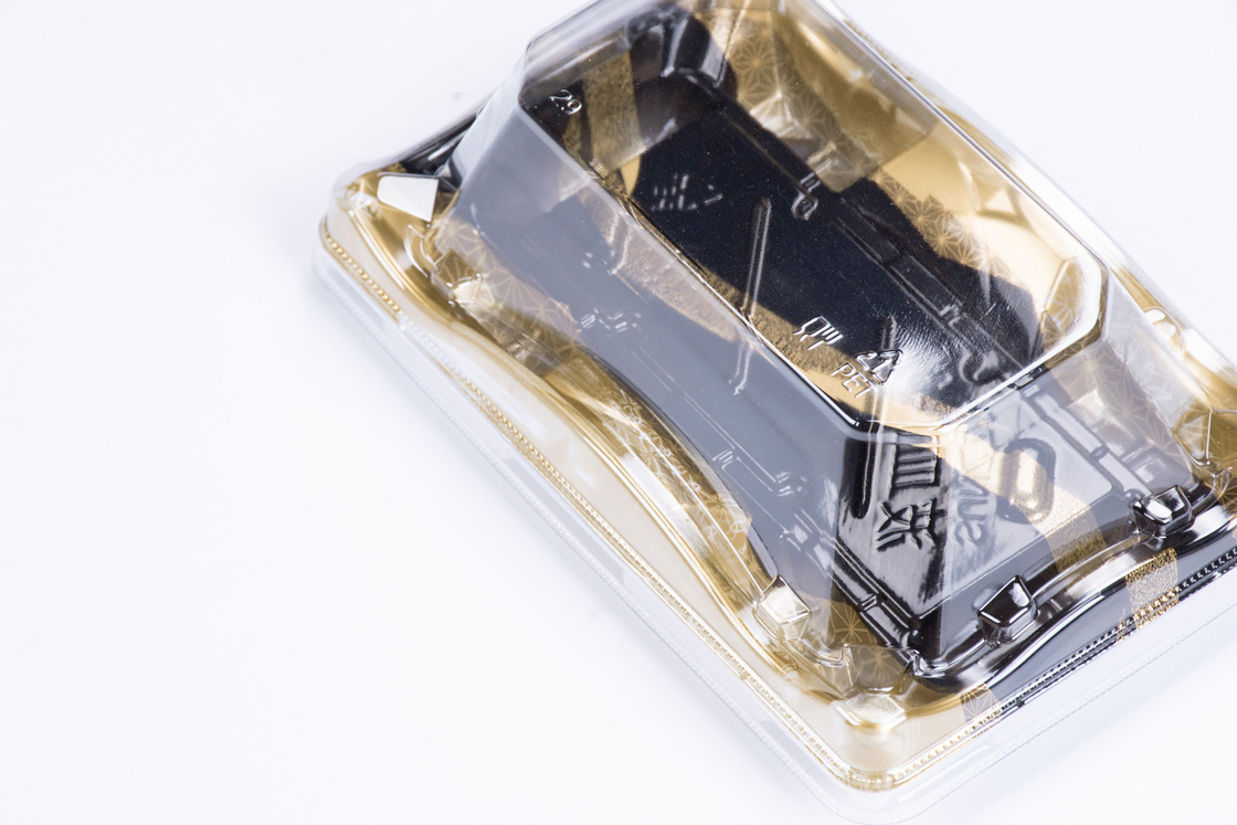 Disposable Sushi Containers with Lids Square Food Container Take Out Sushi Tray