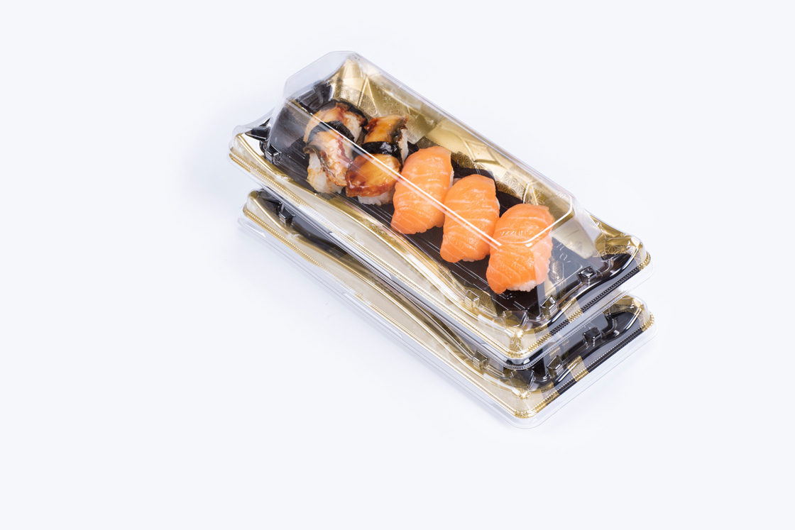 Disposable Sushi Containers with Lids Square Food Container Take Out Sushi Tray