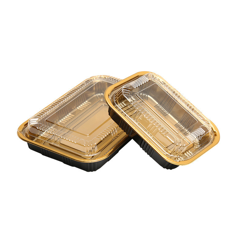 Disposable Japanese sushi box Golden plastic packing box with lid high-end sushi box bento made by manufacturers