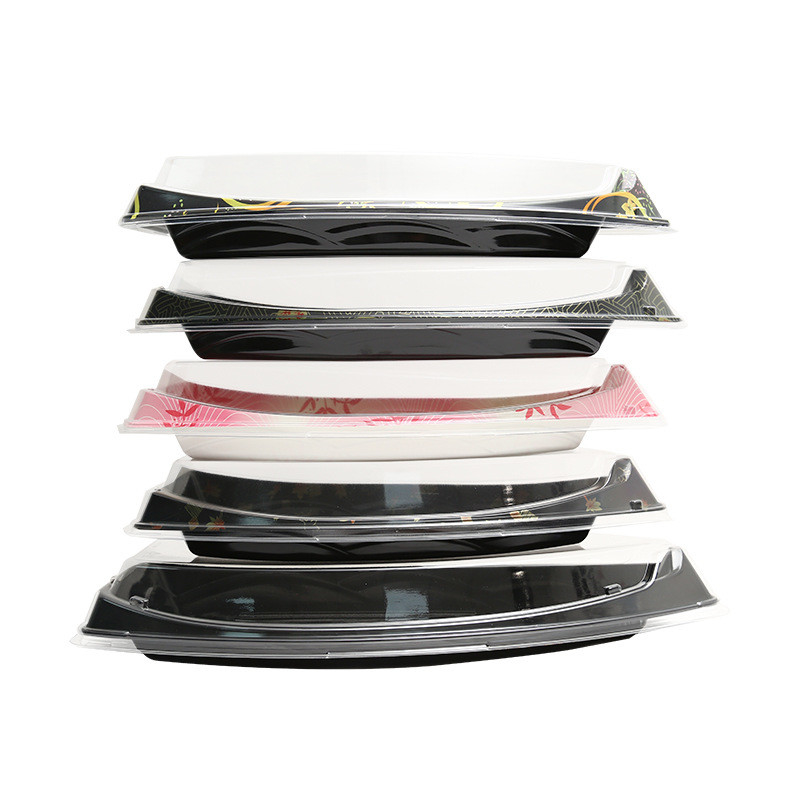 Disposable plastic boat Sashimi dim sum Sushi boat-shaped wooden boat packing box takeout sushi box