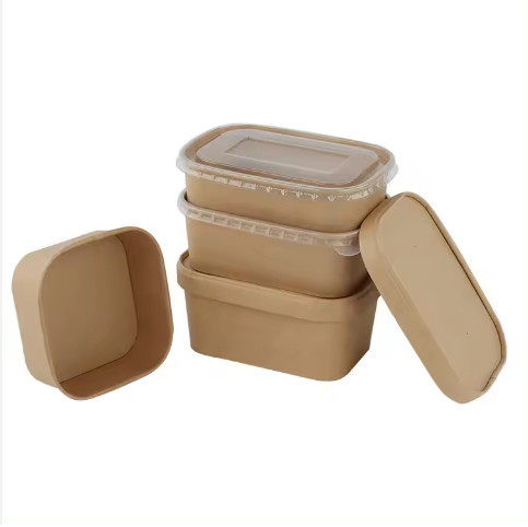 HIgh quality custom disposable eco friendly brown paper food packing container