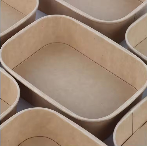 HIgh quality custom disposable eco friendly brown paper food packing container