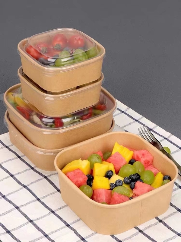 Kraft Disposable Custom Color Bowl Take Away Paper Lunch Box Food Container