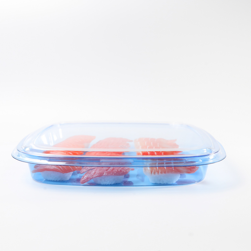 Square food container Takeaway Packaging Box Plastic For Good Food Plastic BLUE Disposable Sushi box