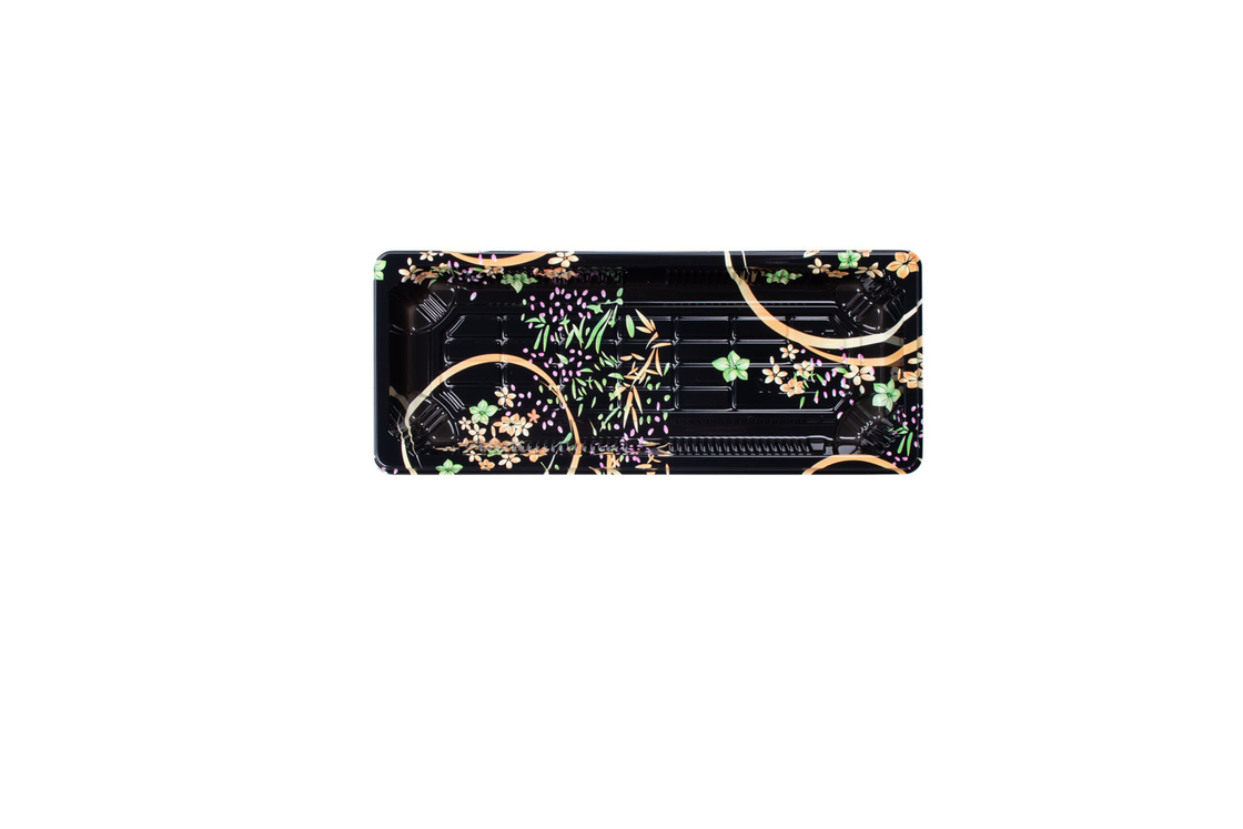 Packaging Custom Rectangular Japanese Disposable Takeaway Tray Fast Food Plastic Container Packaging Sushi Box Tray With Lid