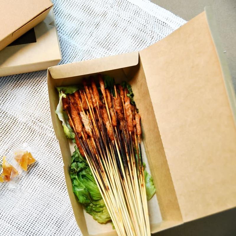 Kraft paper packaging box for food, environmentally friendly custom disposable food box for takeaway packaging