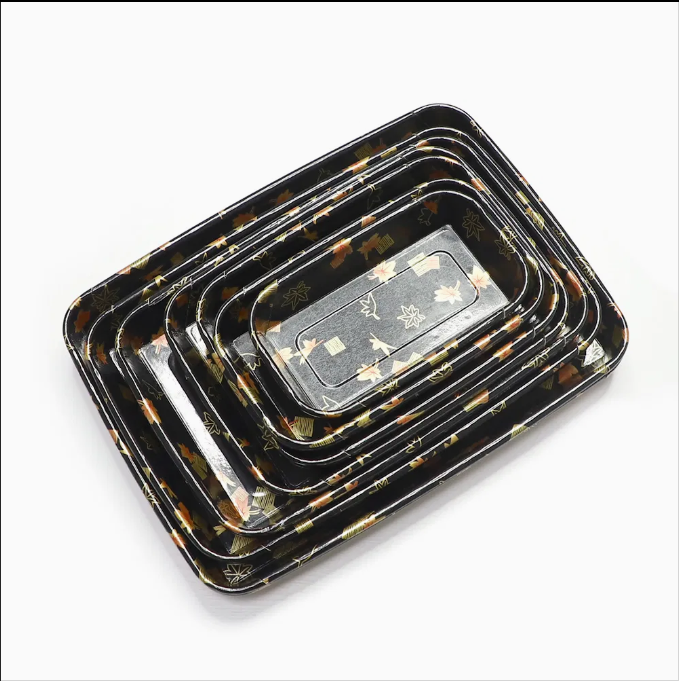 Greaseproof Sushi Packaging Boxes Custom Design Sushi Paper Food Disposable Paper Container Box with Pet Lid