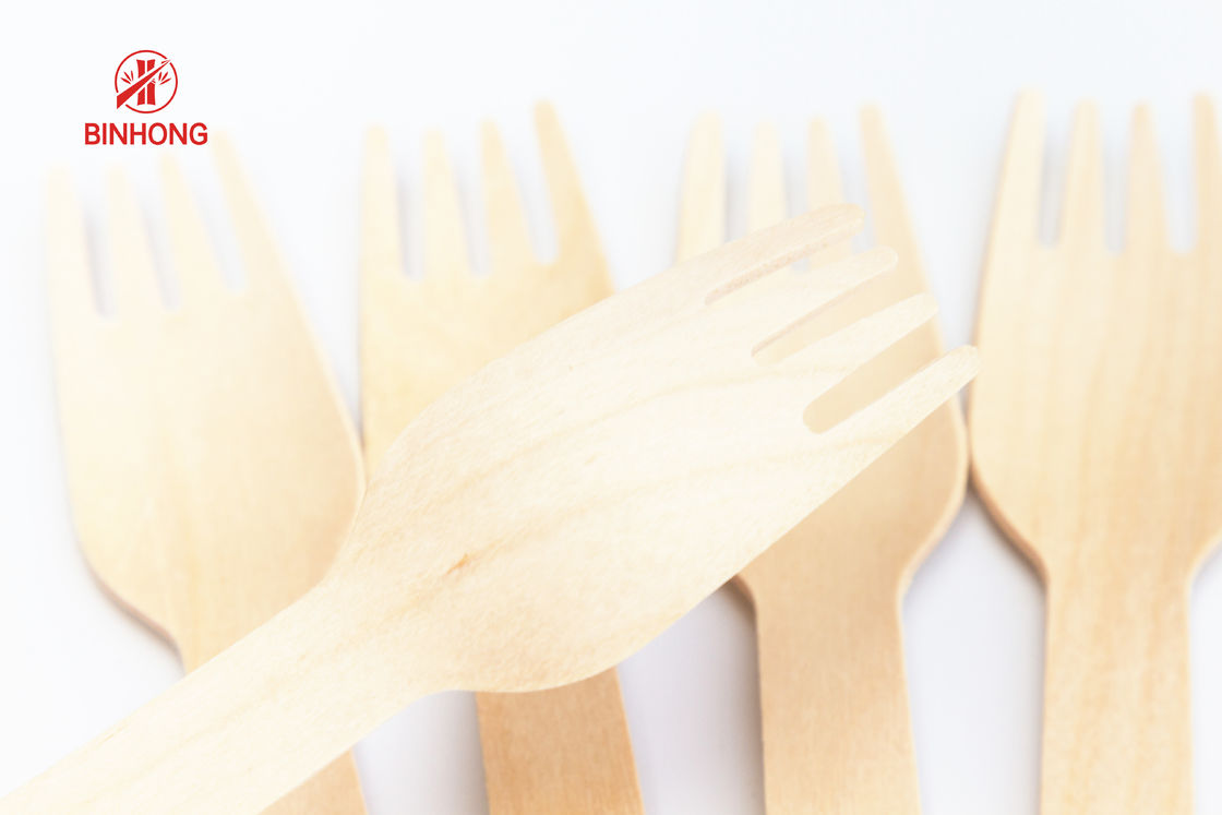 160mm Biodegradable Disposable Birch Wood Cutlery Fork